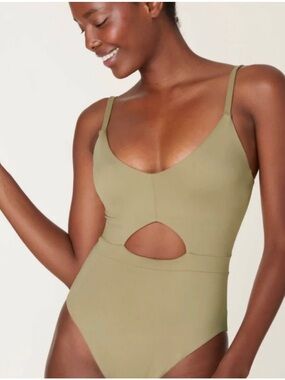 ANDIE The Samoa One Piece Bathing Suit Olive Green Medium